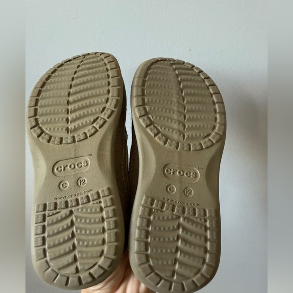 Crocs Santa Cruz Loafers Canvas Slip On Shoes Kids Toddlers Beige Tan Size 12 - Picture 5 of 11